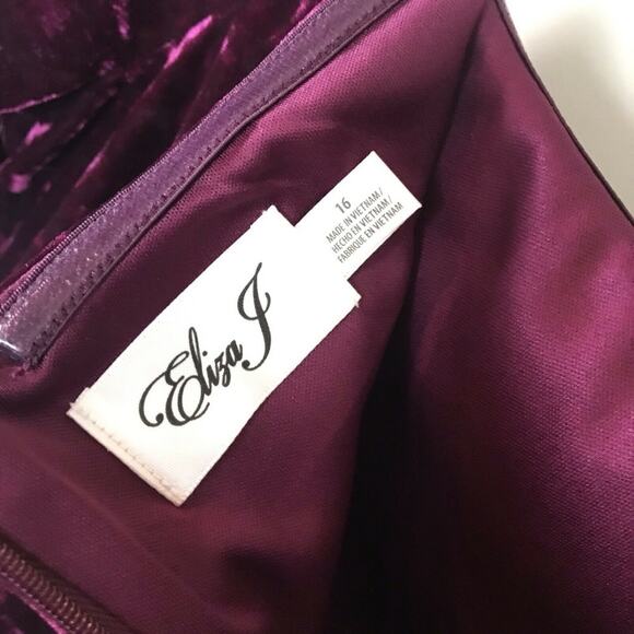 Eliza J Dress Off The Shoulder Velvet Purple Cocktail Womens Plus Size 16 NWT - Picture 5 of 5